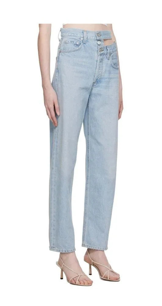 Agolde Broken Waistband Straight Leg Jeans - Image 3