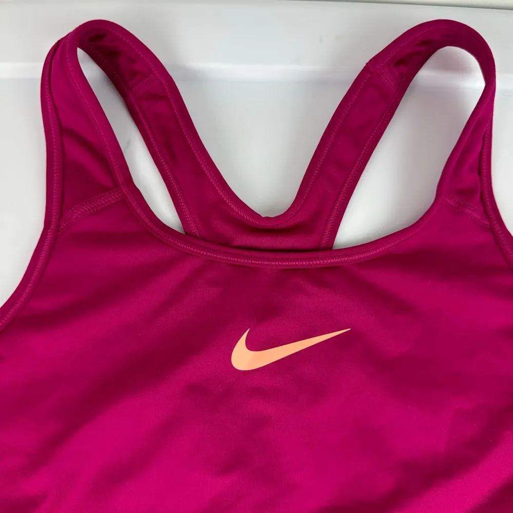 Nike Dri Fit Sports Bra Magenta Pink Sz Large Nike Swoosh Activewear - Image 4
