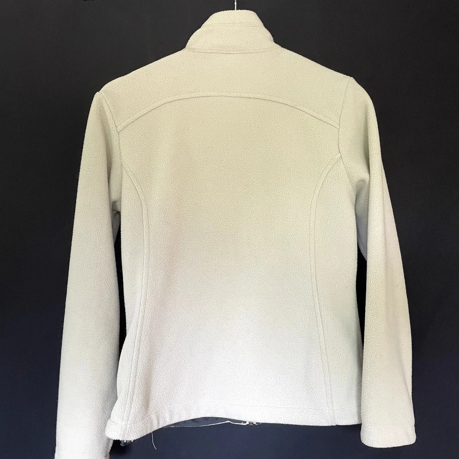 REI cream full zip fleece sweater jacket FLAWS women's size XS with pockets - Image 7