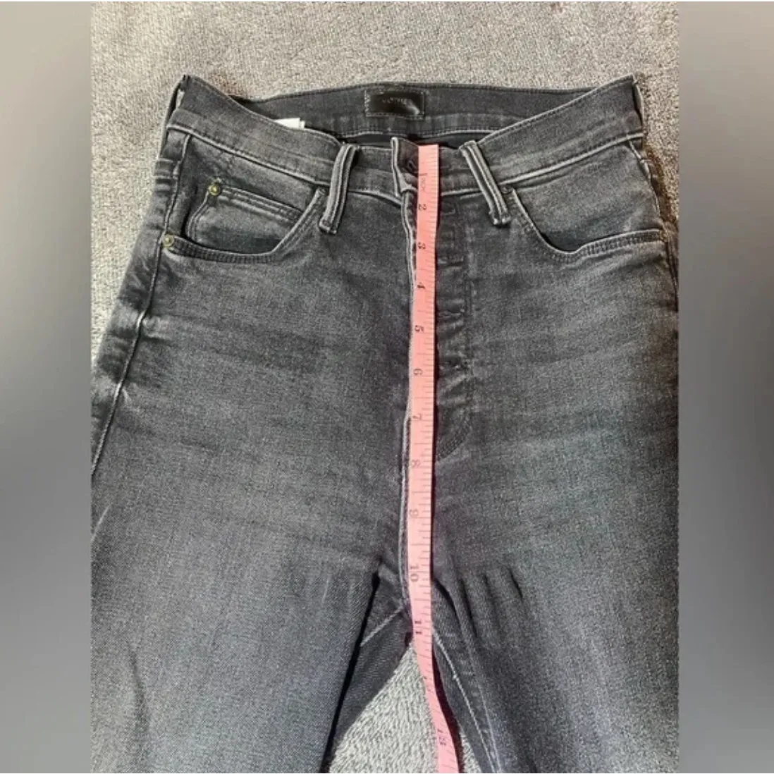 Mother‎ The Pixie Dazzler Ankle Fray Night Shade Jeans ( 23 ) Black - Image 7