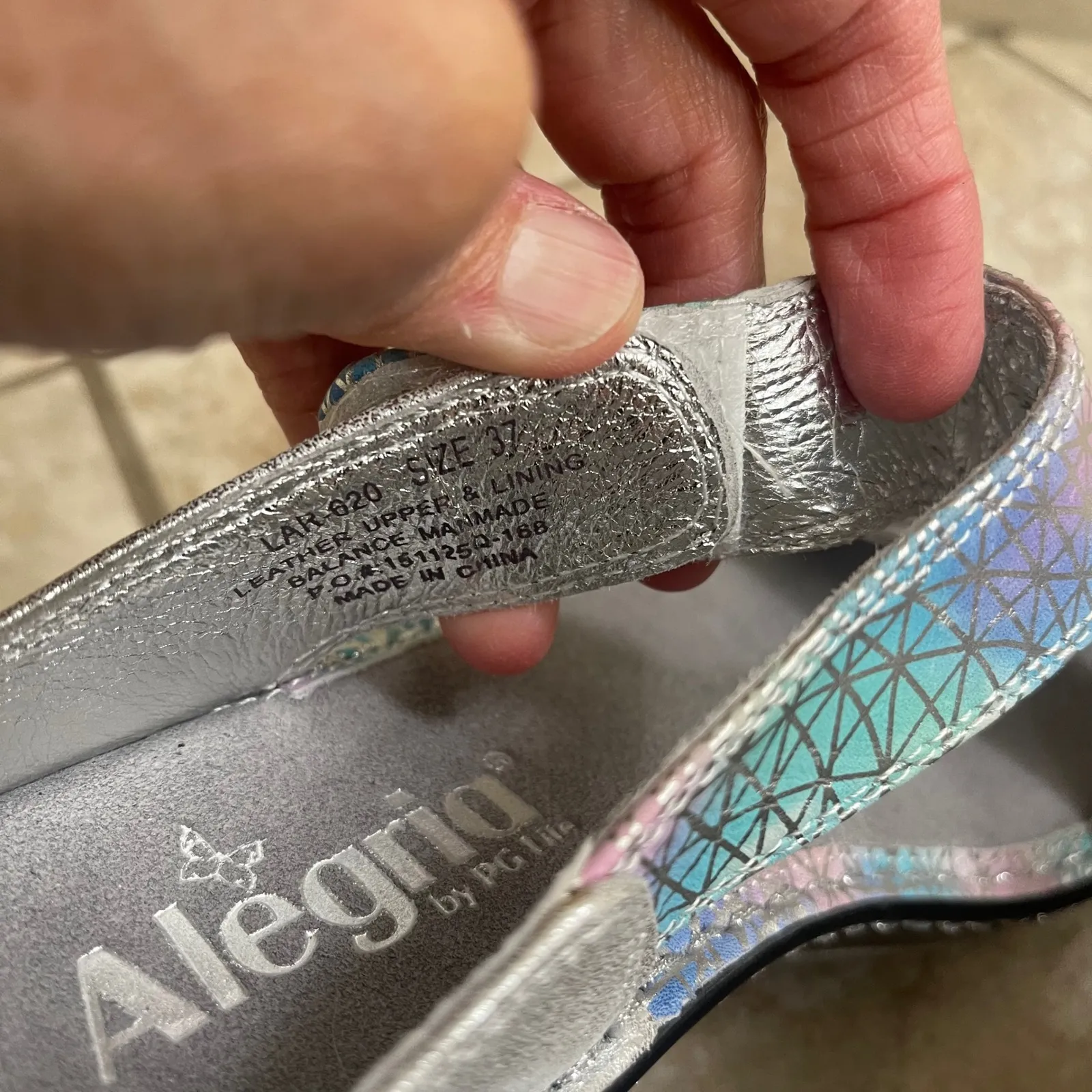 ALEGRIA Lara Pretty Baby Leather Wedge Sandals Womens Size 37 EU 7  NWOB - Image 5