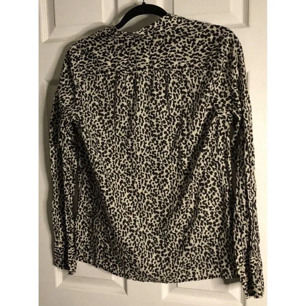 j crew womens size small animal print career work top button Up Shirt Cotton - Image 2