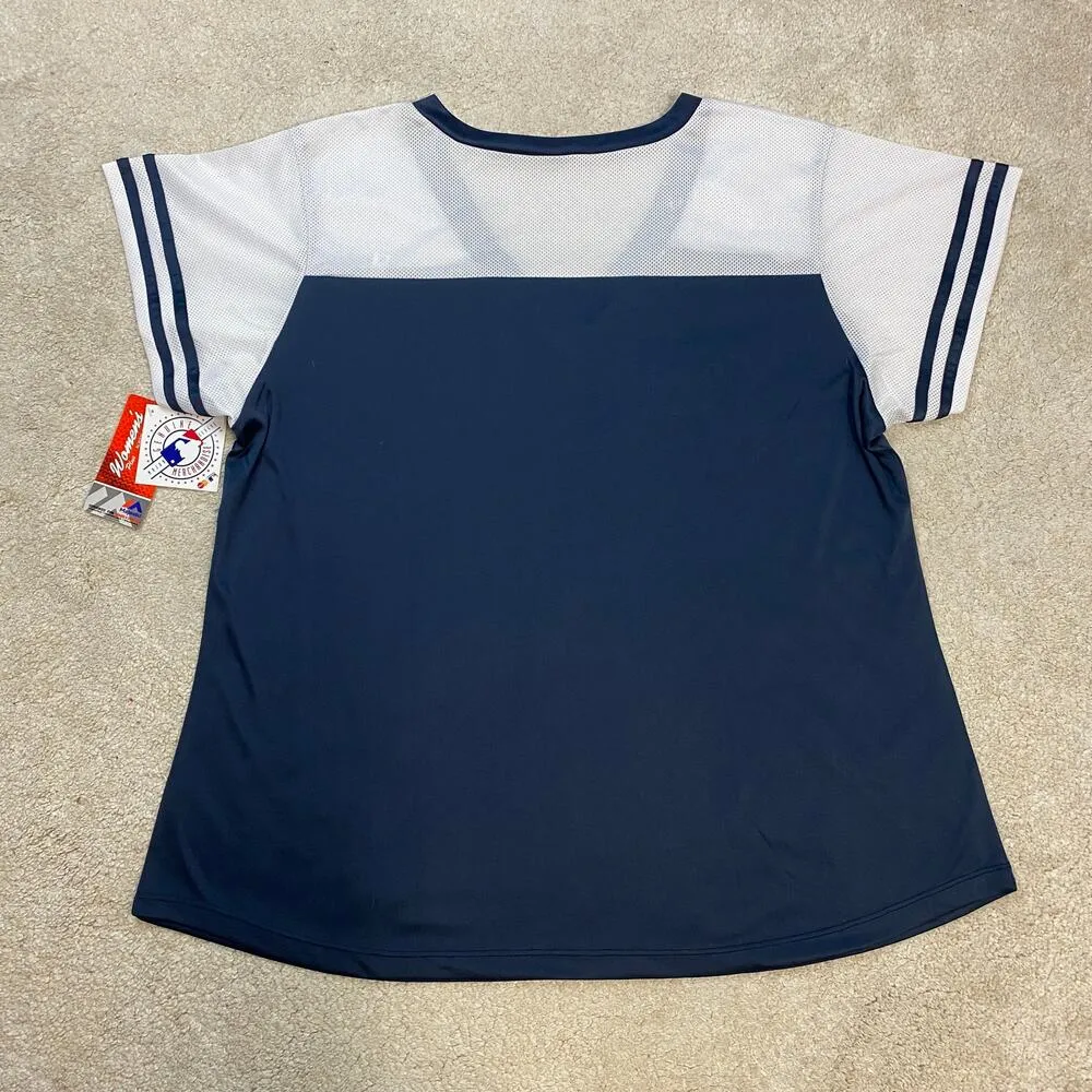 NWT Majestic Fan Fashion Cleveland Indians V-Neck Jersey Style Shirt Size 2X - Image 3