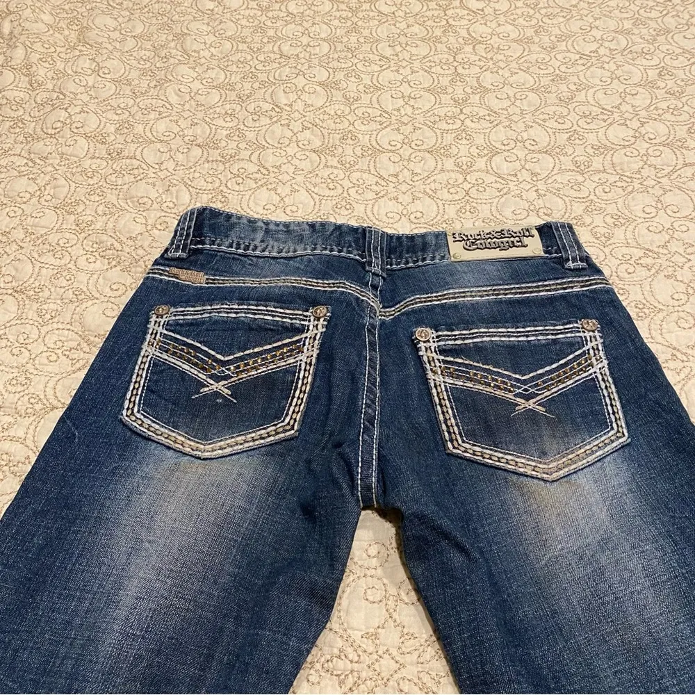 Rock & Roll Cowgirl Women’s Low Rise Blue Flare Wide Leg Jeans Size 25/32 - Image 11