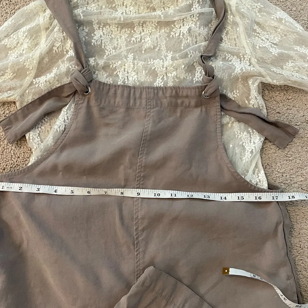 🌿EUC Women’s  Adjustable Tie Overalls Beige Size Small Boho Style🌿 - Image 7