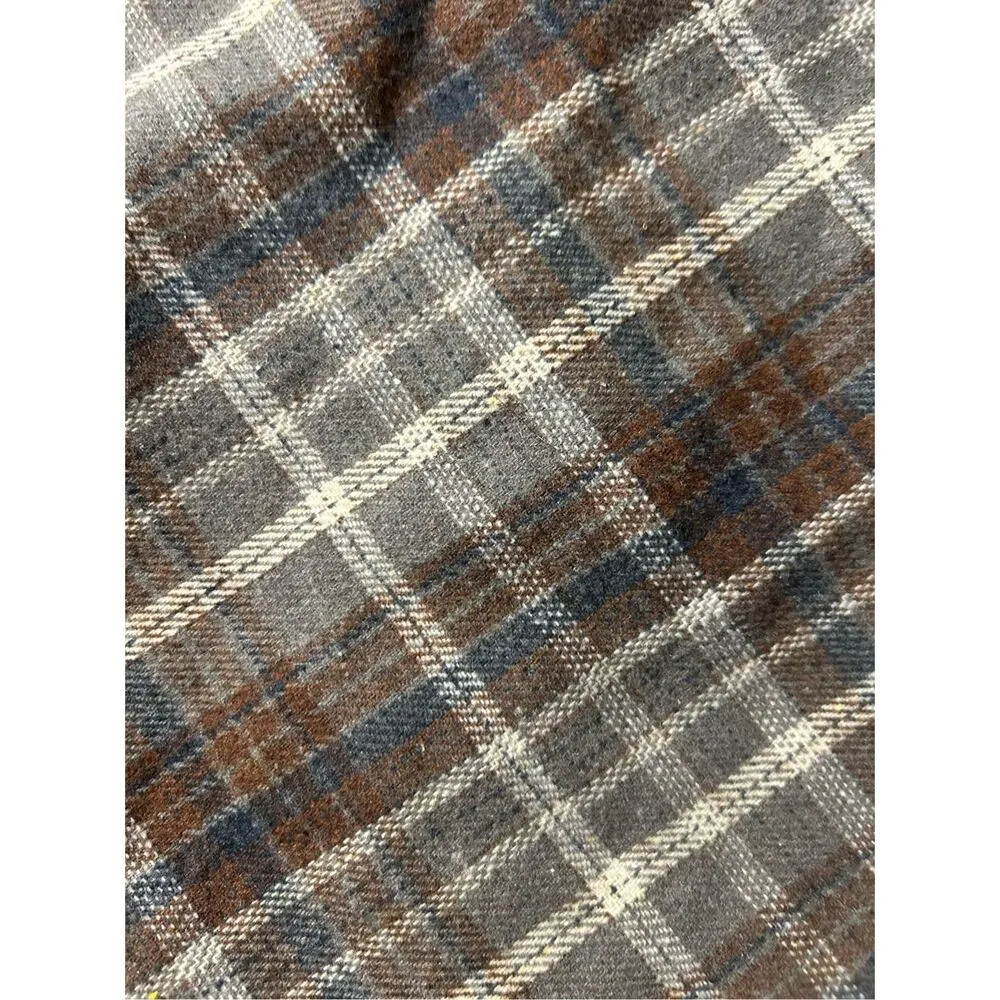 NEW High Waist Plaid Skirts Wool Look Mini Skirt S Tan - Image 4