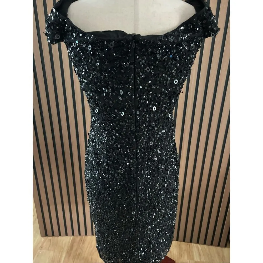 Andrianna Pappel black sexy going out dress wedding guest size 4 - Image 2