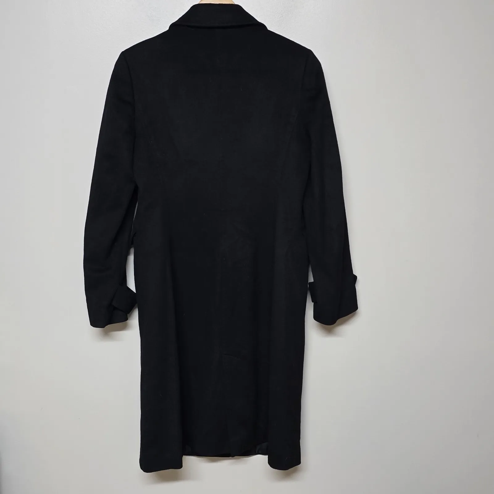 Brooks Brothers Petite 2P Black Wool Loro Piana Long Coat Italy Dress Overcoat - Image 4