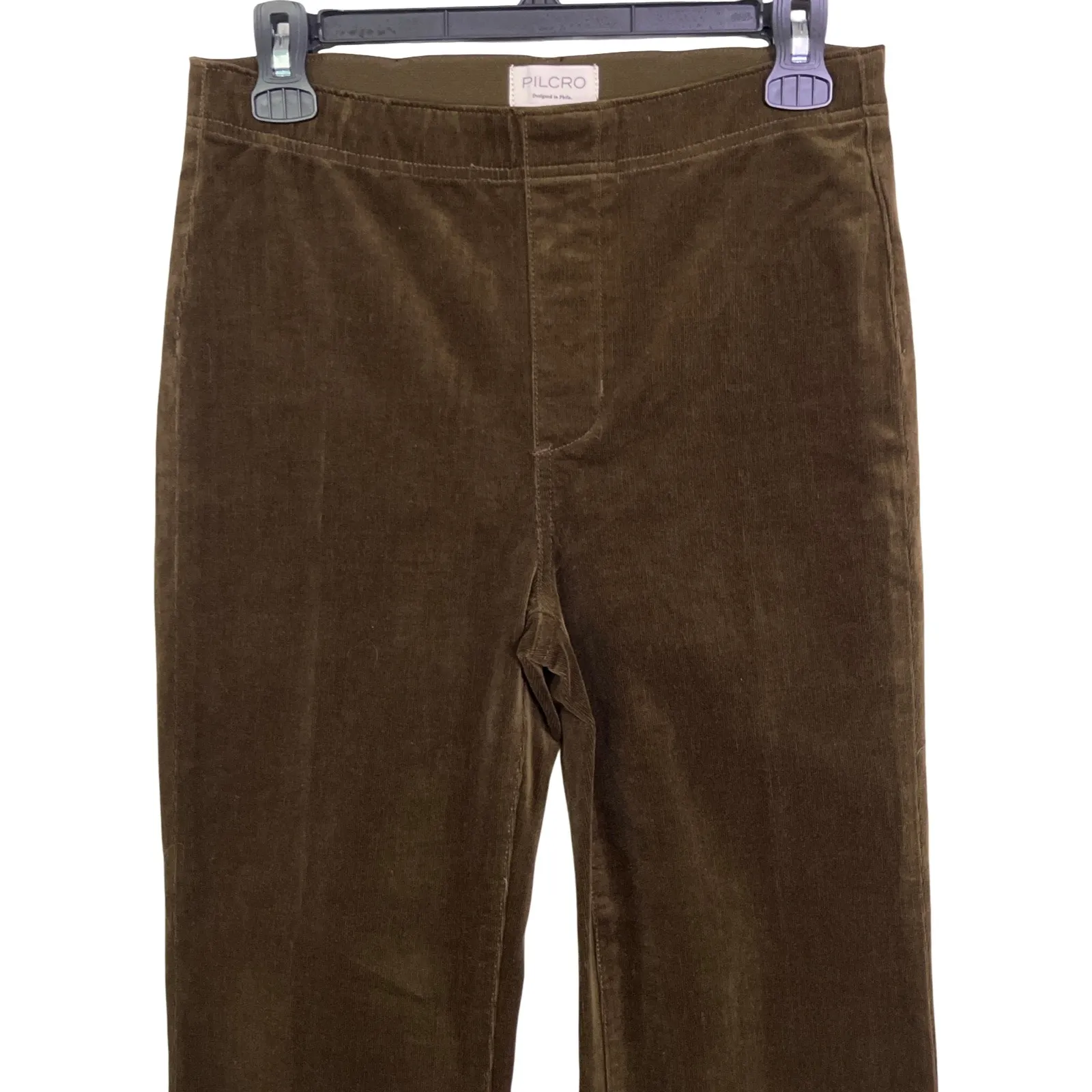Pilcro Brown Corduroy Flare Cropped Pants Women’s Size S Stretch Cotton Velvet - Image 5