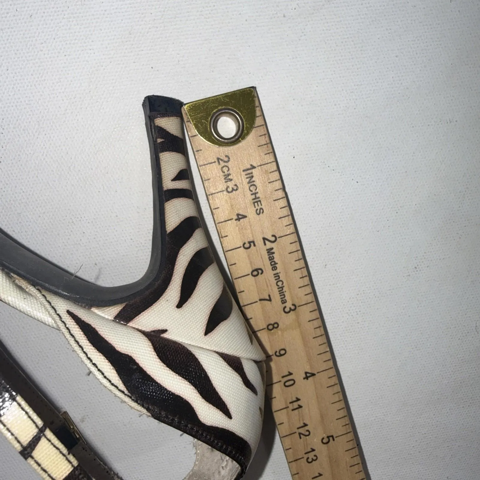 Bijou New York Brown White Animal Zebra Print Y2K Strappy Heels Size 7.5 - Image 8
