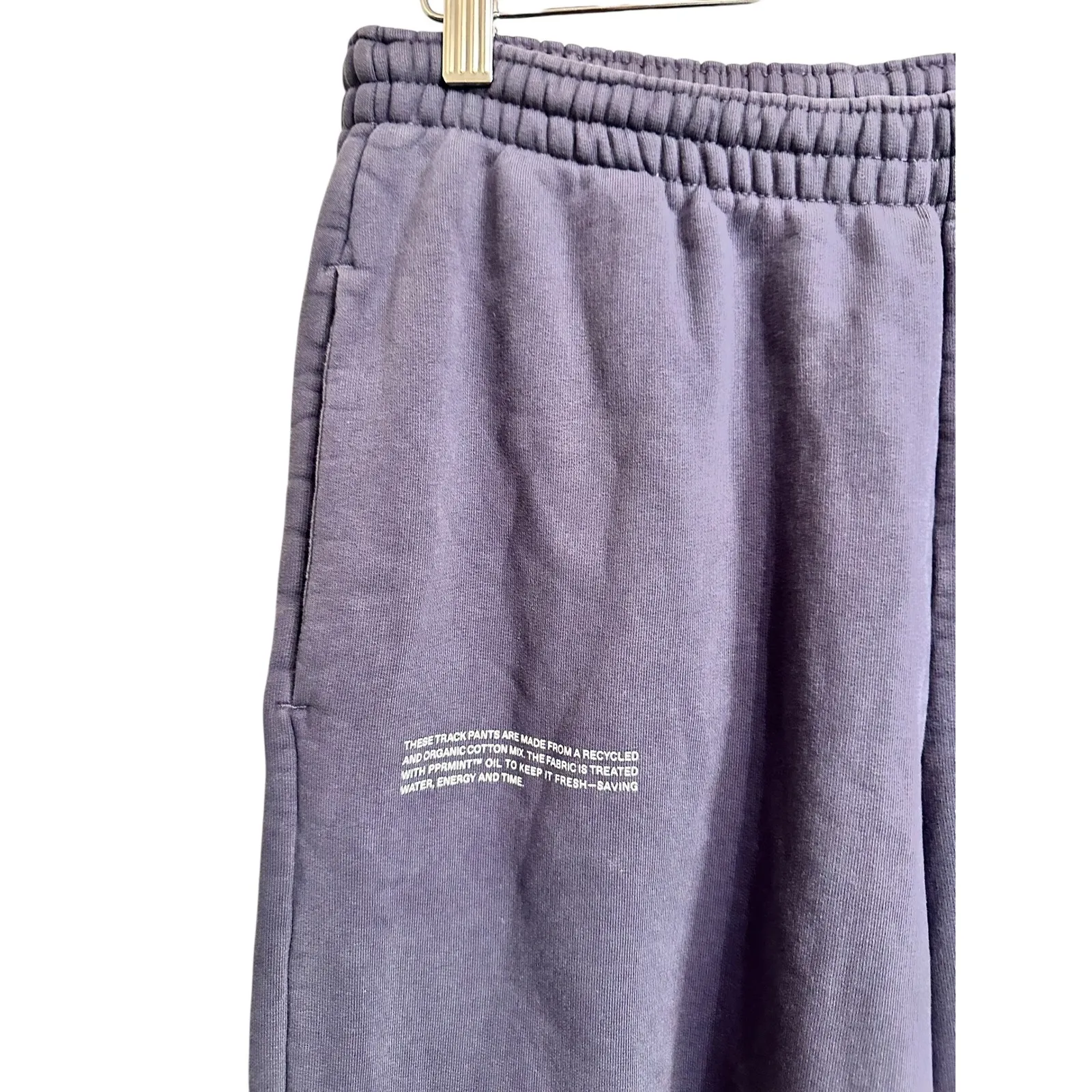Pangaia 365 Track Pants dark Purple Cotton Blend Elastic Waist Joggers Women's L Size L - Image 2