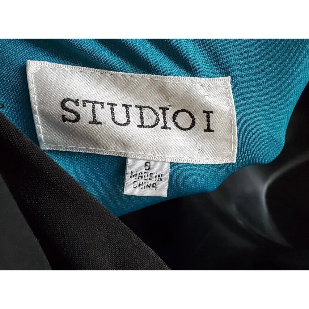 Studio I Womens Multicolor Polyester Scoop Neck Sleeveless Maxi Dress Size 8 - Image 6