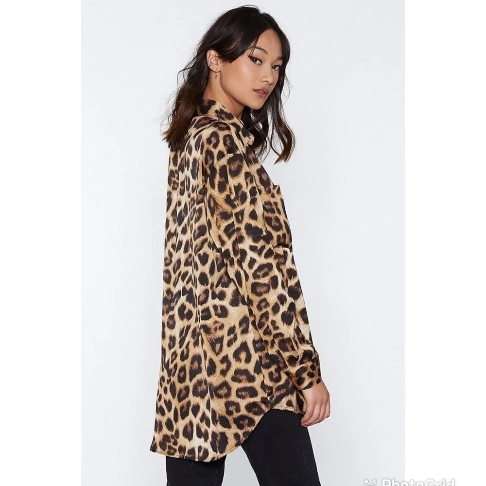 Nasty Gal If Looks Could Kill Leopard Buttondown - Image 2