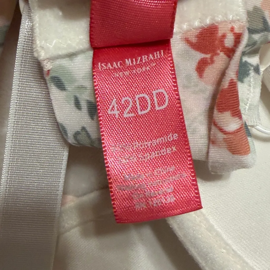 Isaac Mizrahi Floral Underwire Bra 42DD New Without Tags White Pink OCT - Image 8