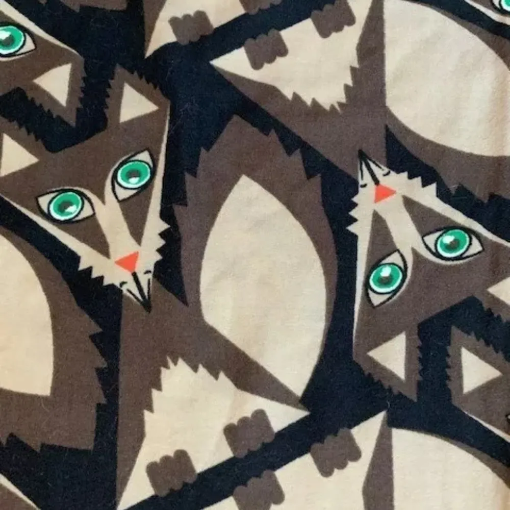 LuLaRoe Leggings Pants SLY FOX CAT Blue Eyed WOLF Rare Plus Size TC Tall & Curvy - Image 5