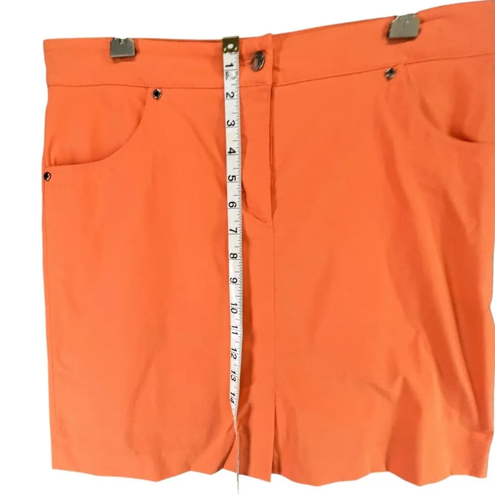 Lohla Sport Stellar Stretch Skort Skirt 6 Orange Pockets Golf Tennis Performance - Image 8