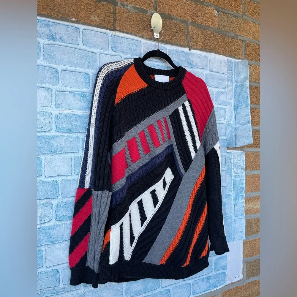 Koché Patchwork Oversized Sweater size medium Red - Image 4