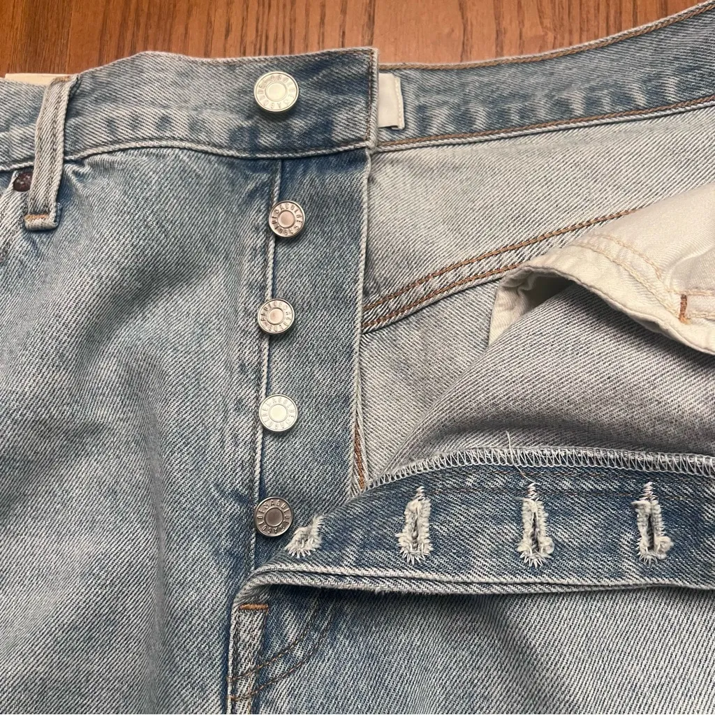 AGOLDE‎ Parker Loose Fit High Rise Vintage Long Denim Shorts in Twister Size 32 - Image 10