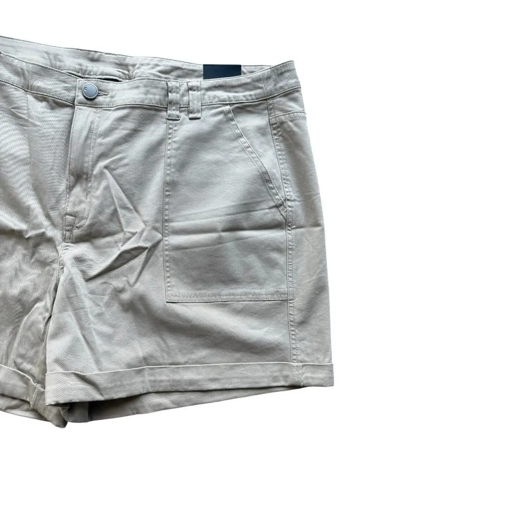 Lane Bryant Khaki Shorts Size 24 Mid Rise Cotton Stretch Chino NWT Beige Tan - Image 2