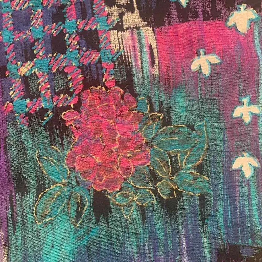 Vintage Kensington Square Blazer Jacket Colorful Abstract Floral Geometric Print Blue Size M - Image 10