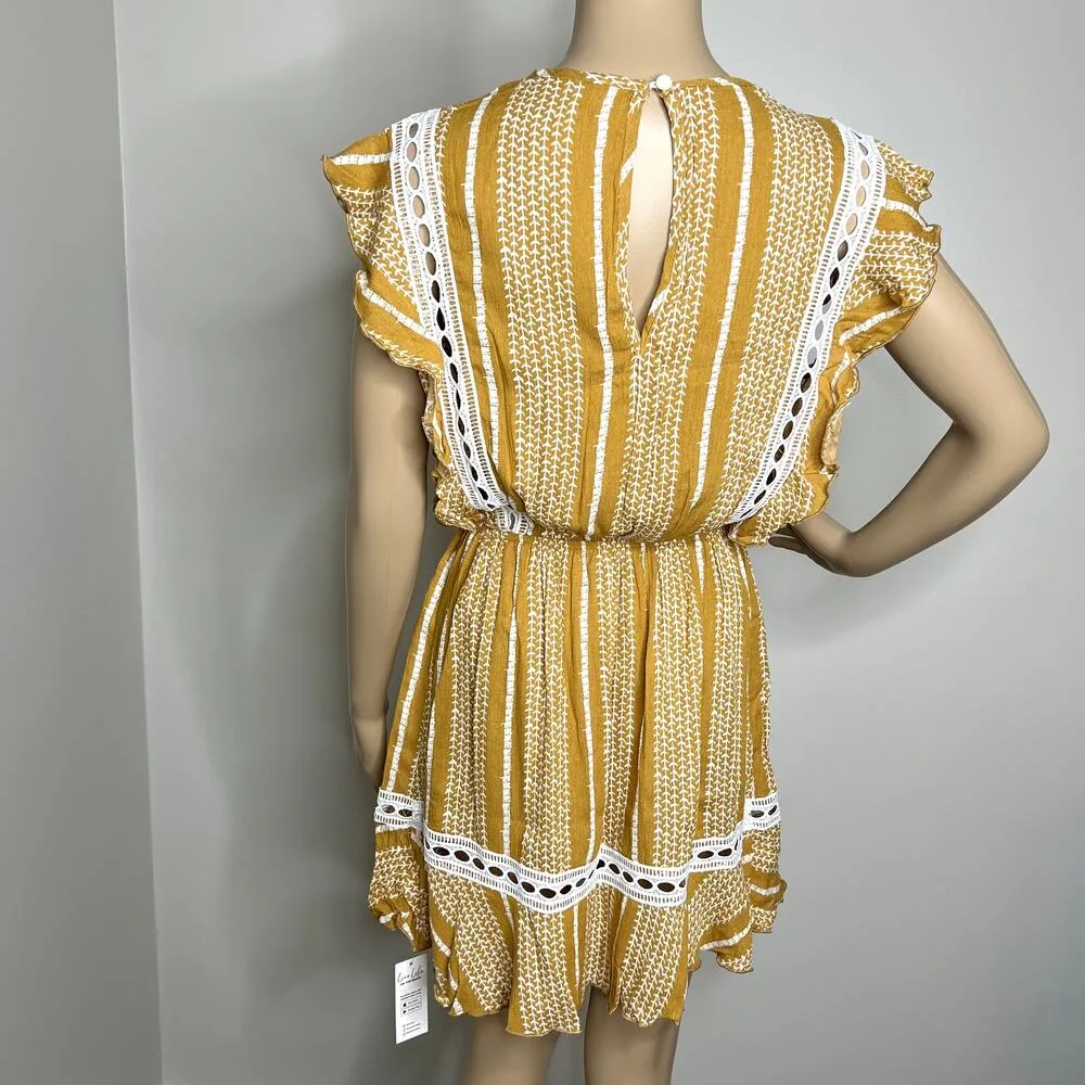 Cupshe Yellow Striped Ruffle Sun Dress - Image 3