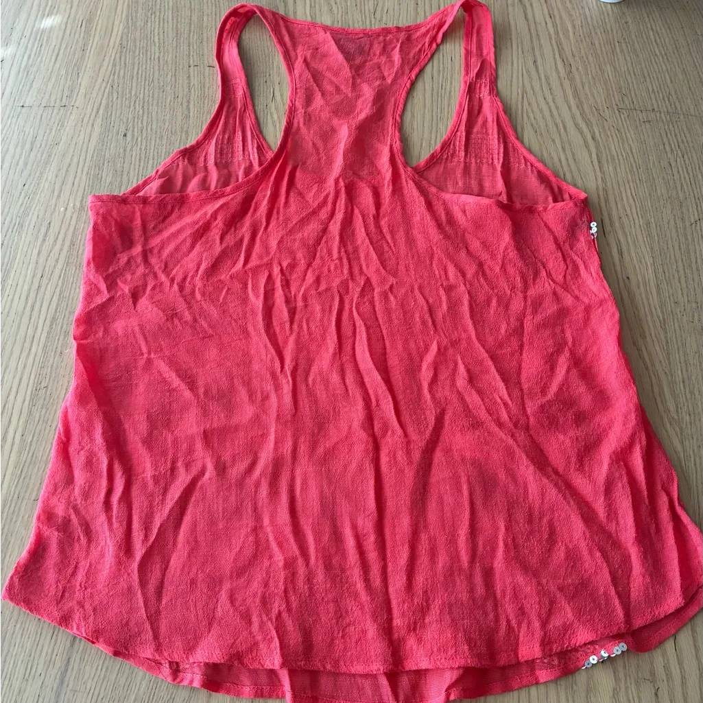 BEBE Y2K Coral Silver Sequin Tank Top M - Image 8