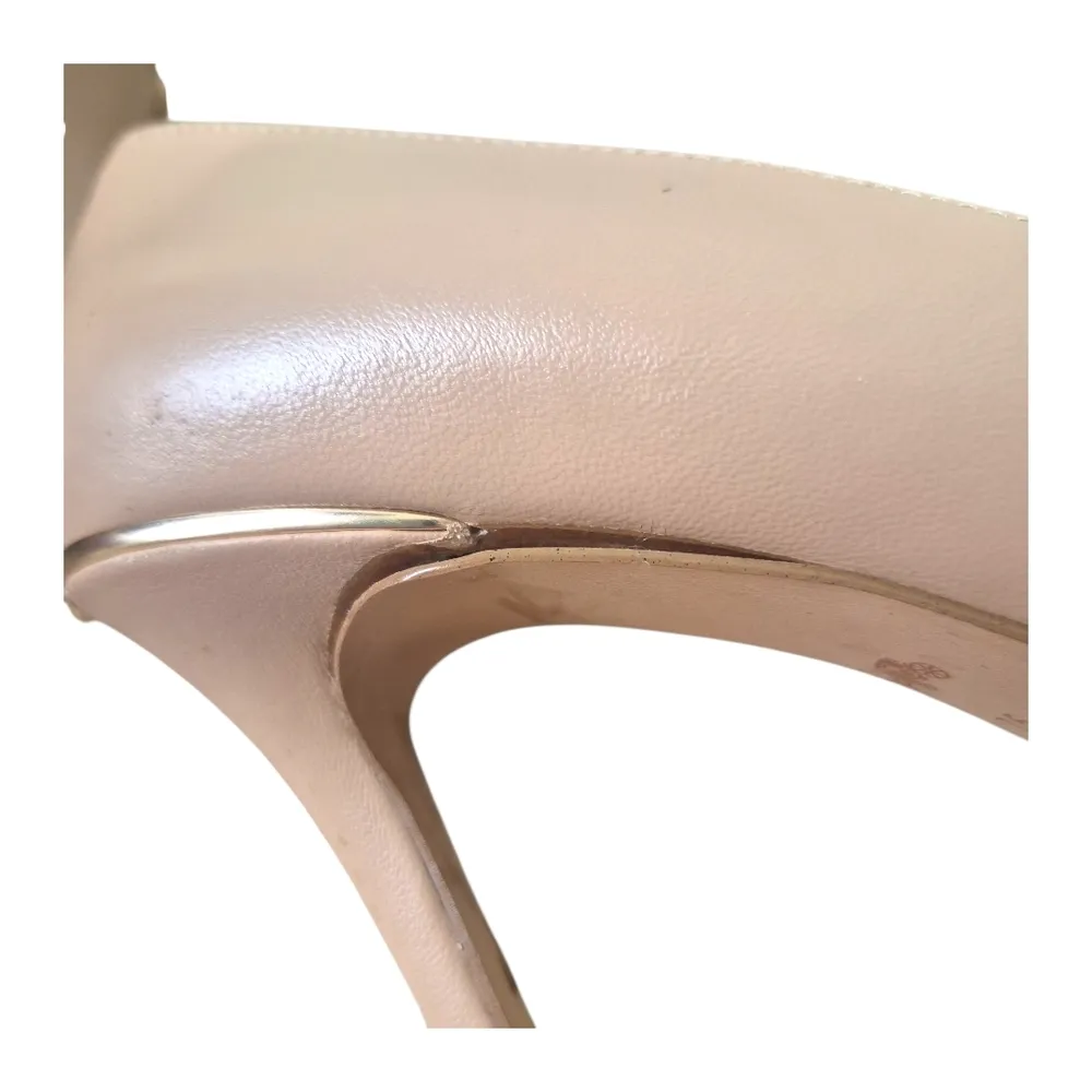 Coach Wiley Beachwood Leather Pointed Pumps Slip On Designer Nude Size 7.5 - Image 5