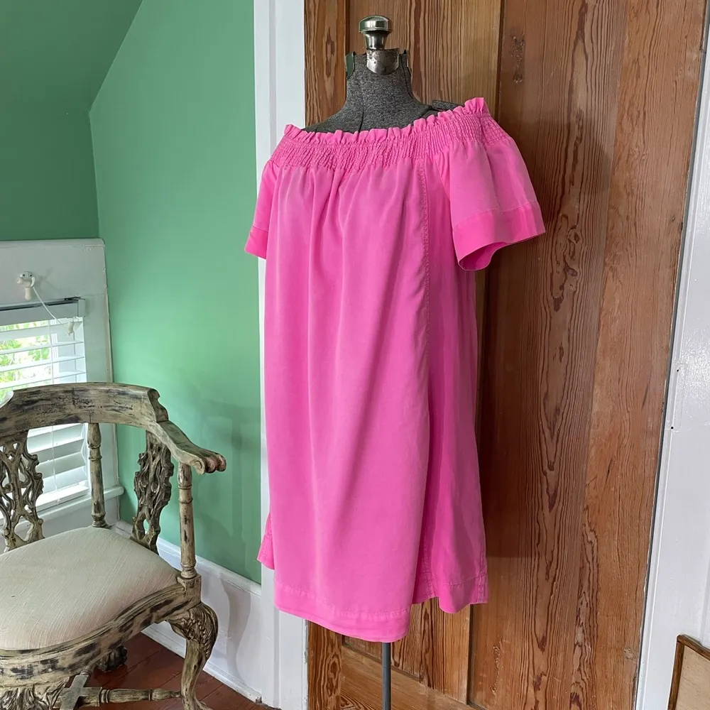 Vineyard Vines Malibu Pink Madison Off The Shoulder Dress -Sz M 🧡🎀 - Image 4