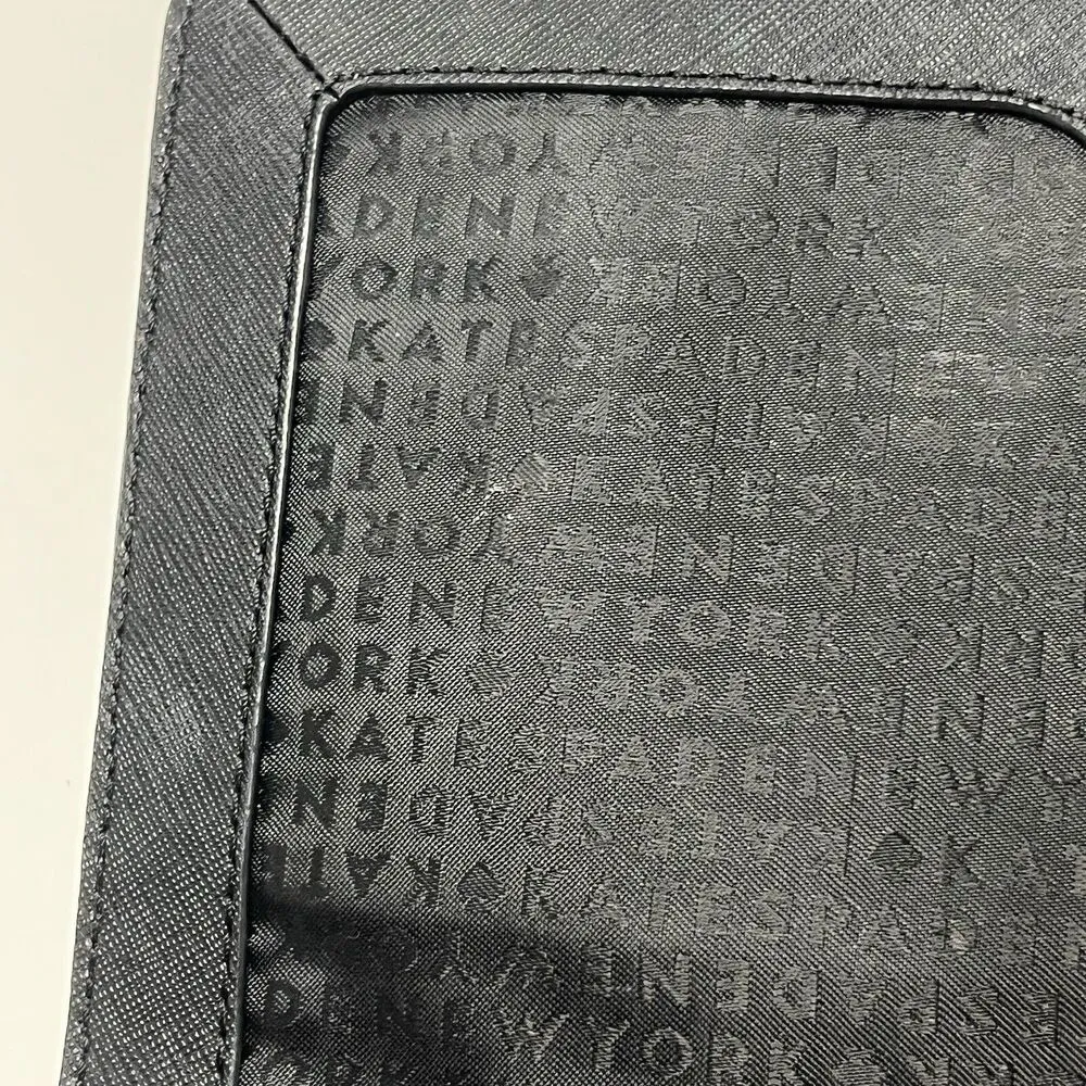 Kate Spade Crossbody Bag Black Purse Gold Chain Detail Snap Cow Hide Leather - Image 11