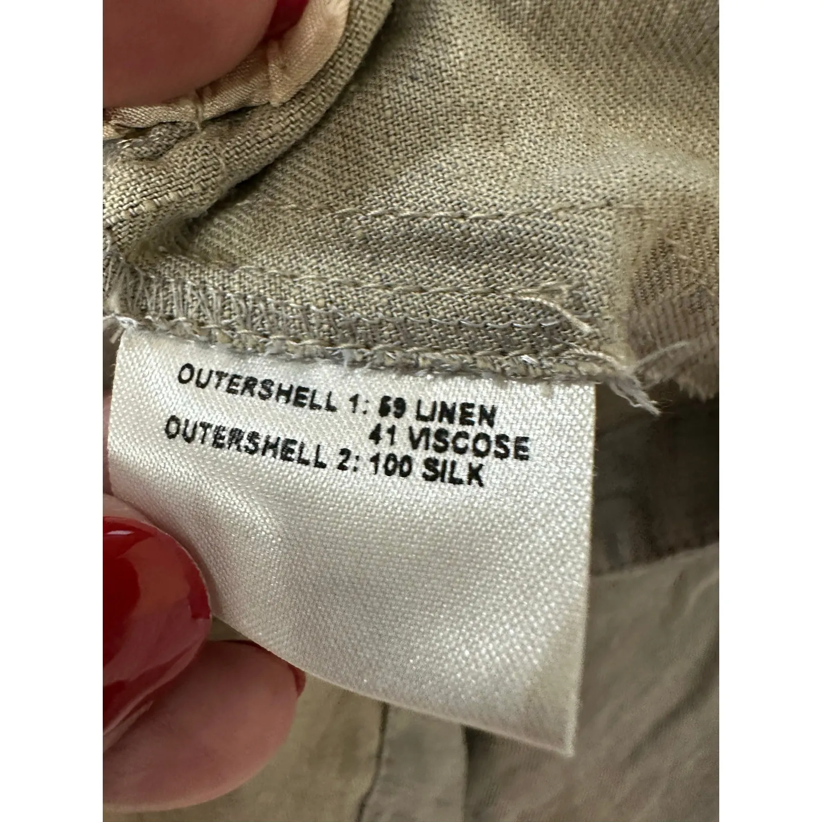 Sachin + Babi Tunic Blouse Long Sleeve Gray Silk Beaded Neckline - Image 3