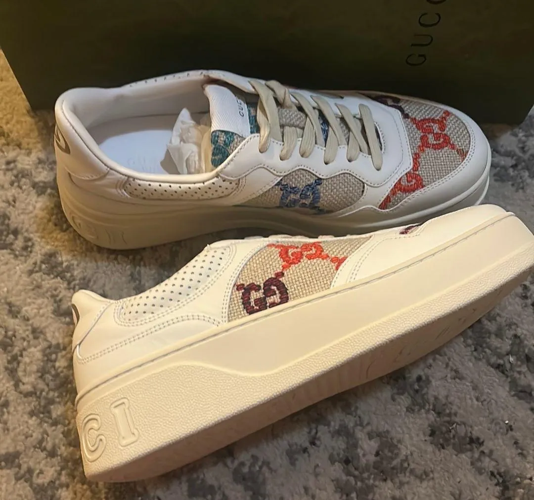 Gucci GG Sneaker Multicolor Embroidered size 41 - Image 4