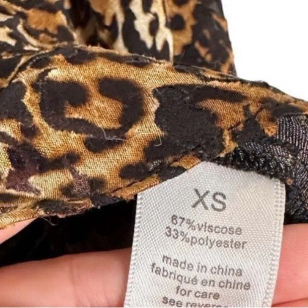 Ronny Kobo Chiara Velvet Animal Print Blouse Size XS Black - Image 14