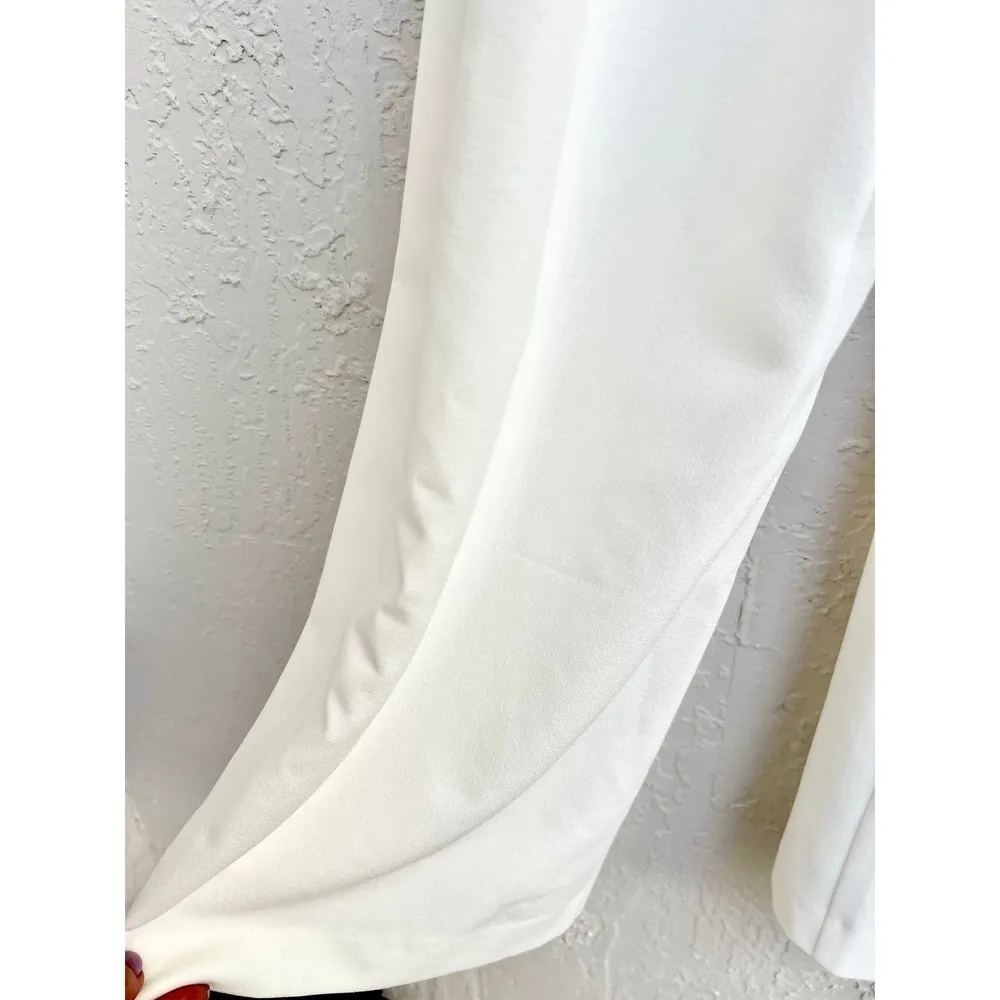 Karina Grimaldi  One Shoulder Asymmetrical Wide Leg Jumpsuit White Women's Medium - Image 5