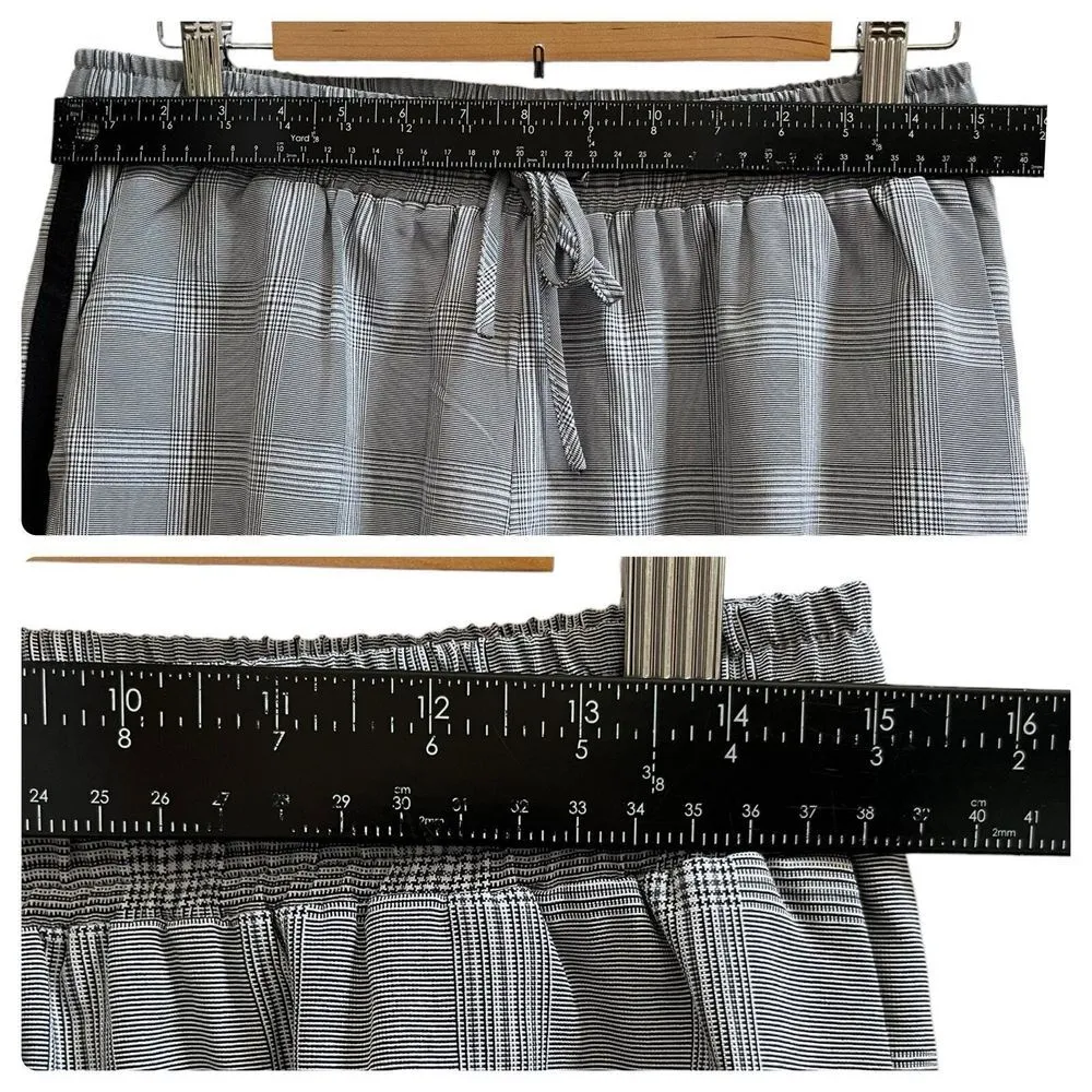 Walter Baker Gray Glen Chek Black Tuxedo Stripe Jogger Size Medium - Image 5