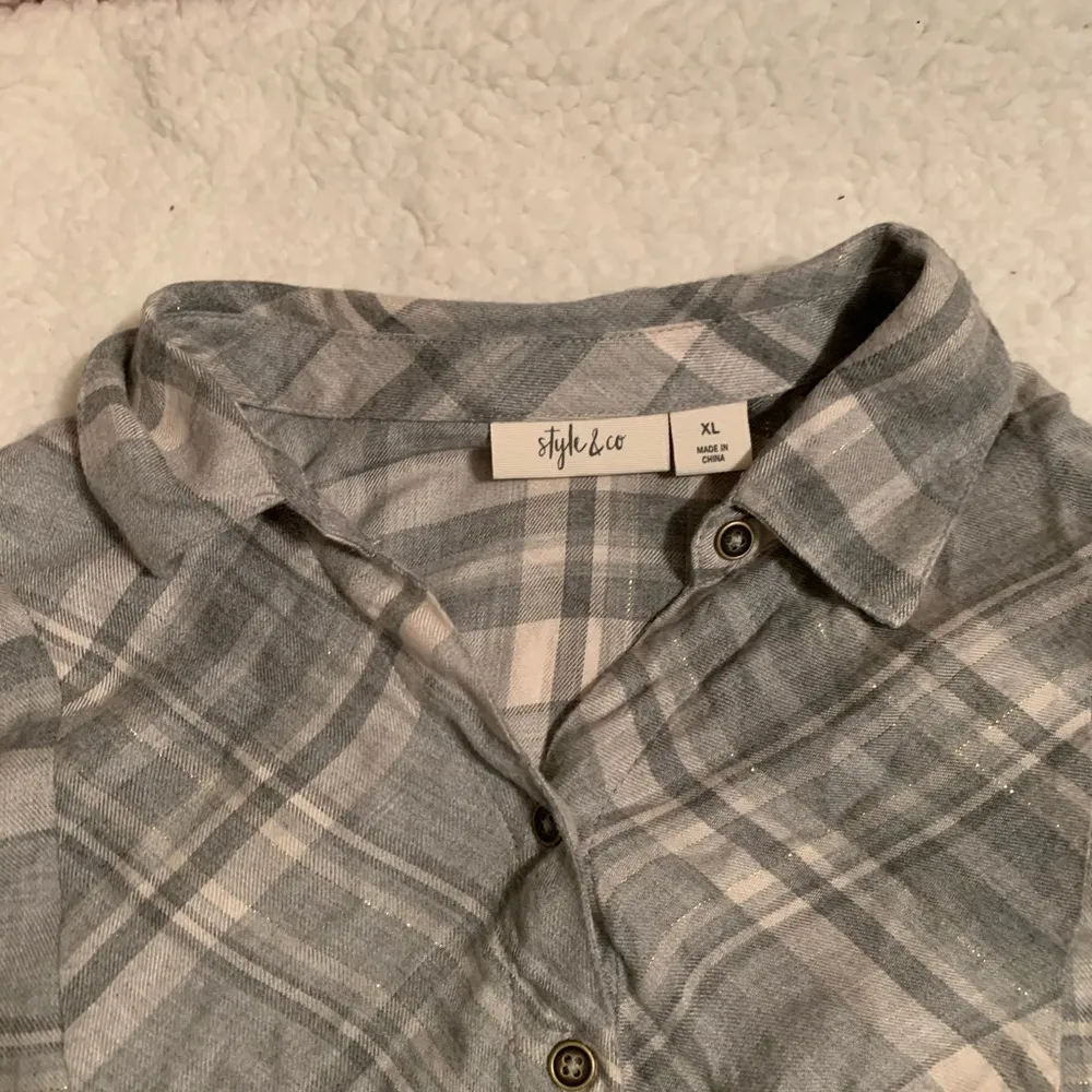 Style & Co. Plaid Peplum Flannel Top - Image 5