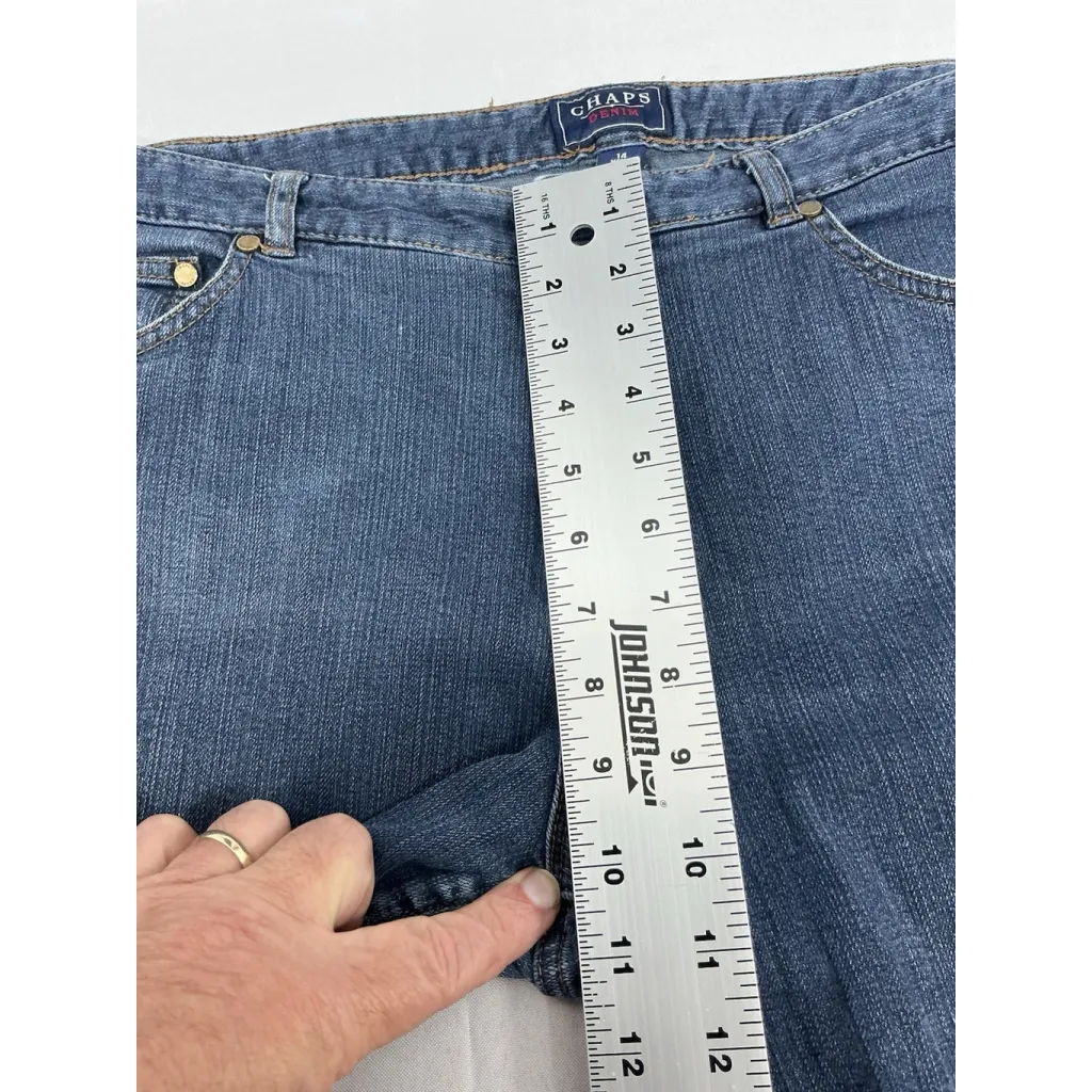 Womans Chaps Denim Straight Blue Jeans 14 - Image 6