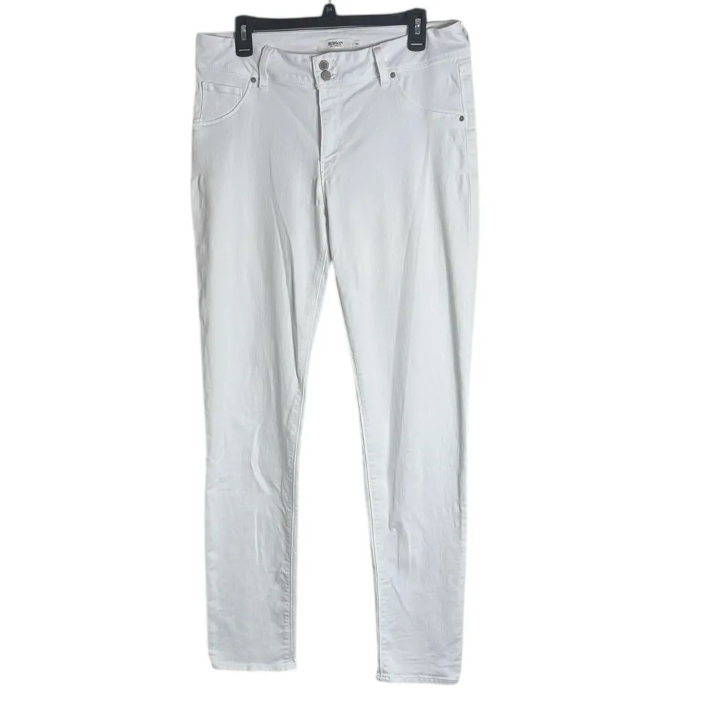 Hudson White Collin Mid Rise Skinny Ankle Jeans double button size 32 - Image 2