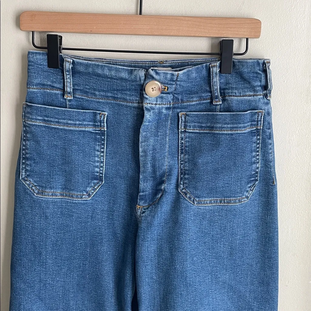 Anthropologie Maeve The Colette Regenerative Cotton Crop Wide-Leg Jeans - Image 4