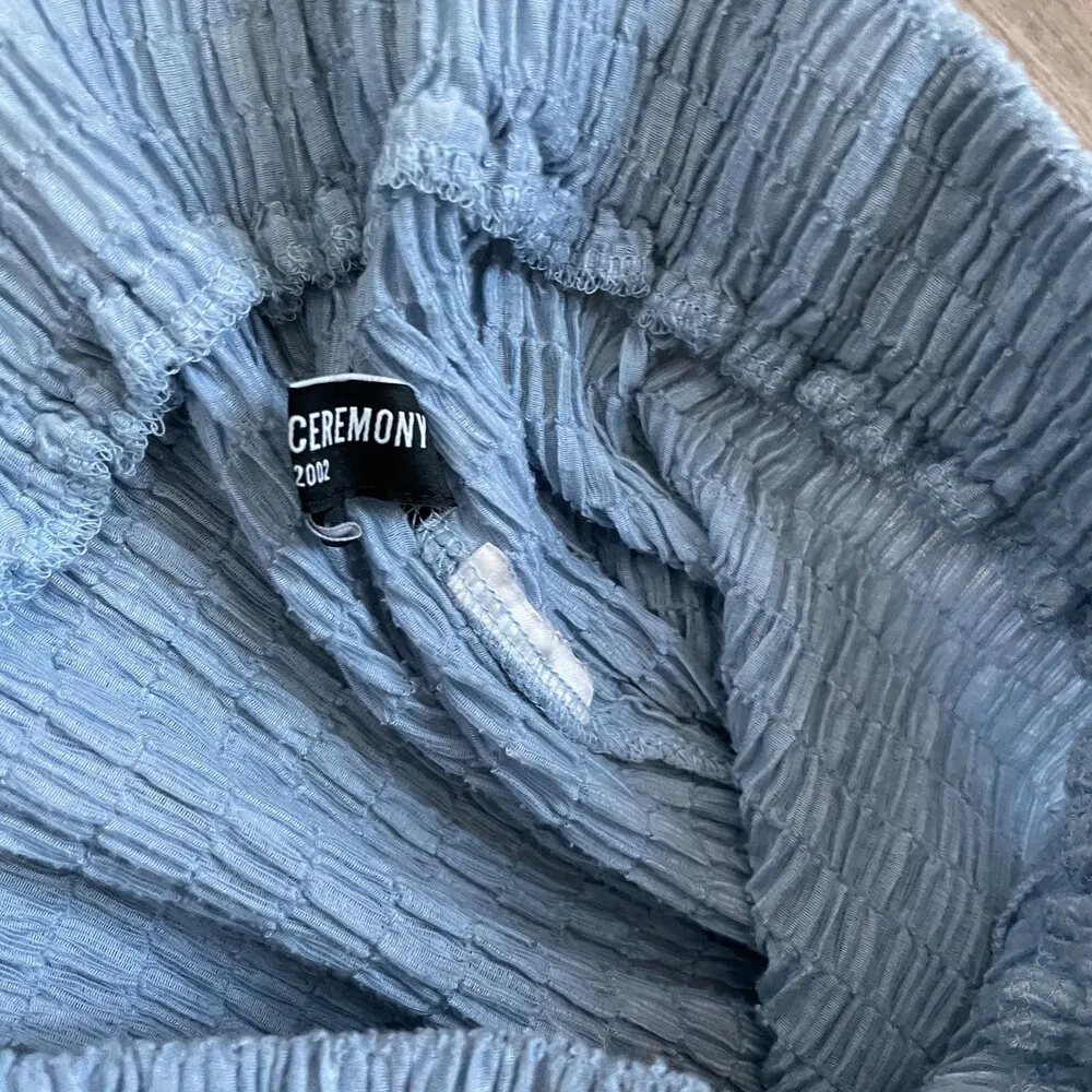 Opening Ceremony blue pull on flare flowy pants size L - Image 7