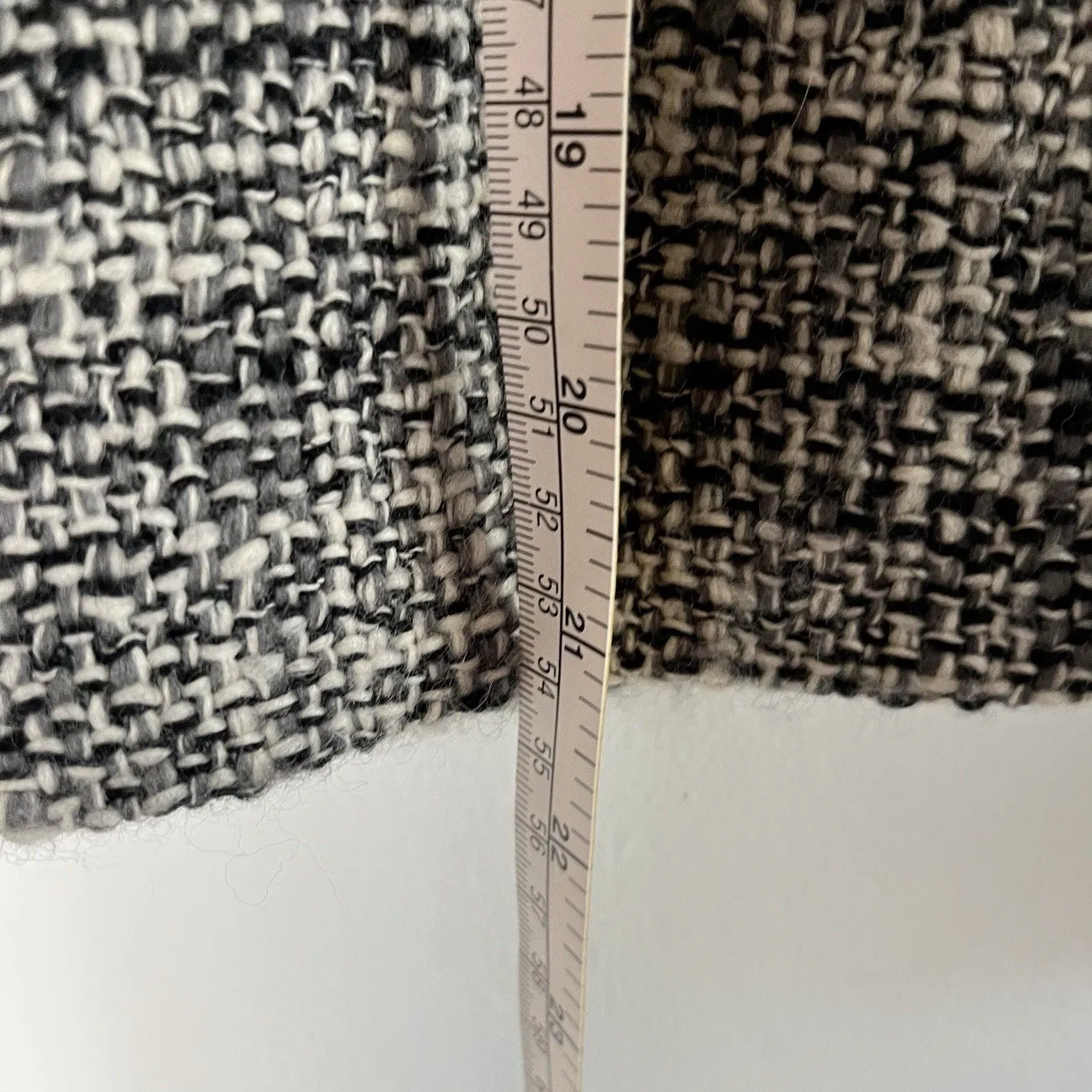 Talbots Wool Boucle Tweed Blazer Jacket Black/White/Gray Women 6 W/Fringe - Image 7