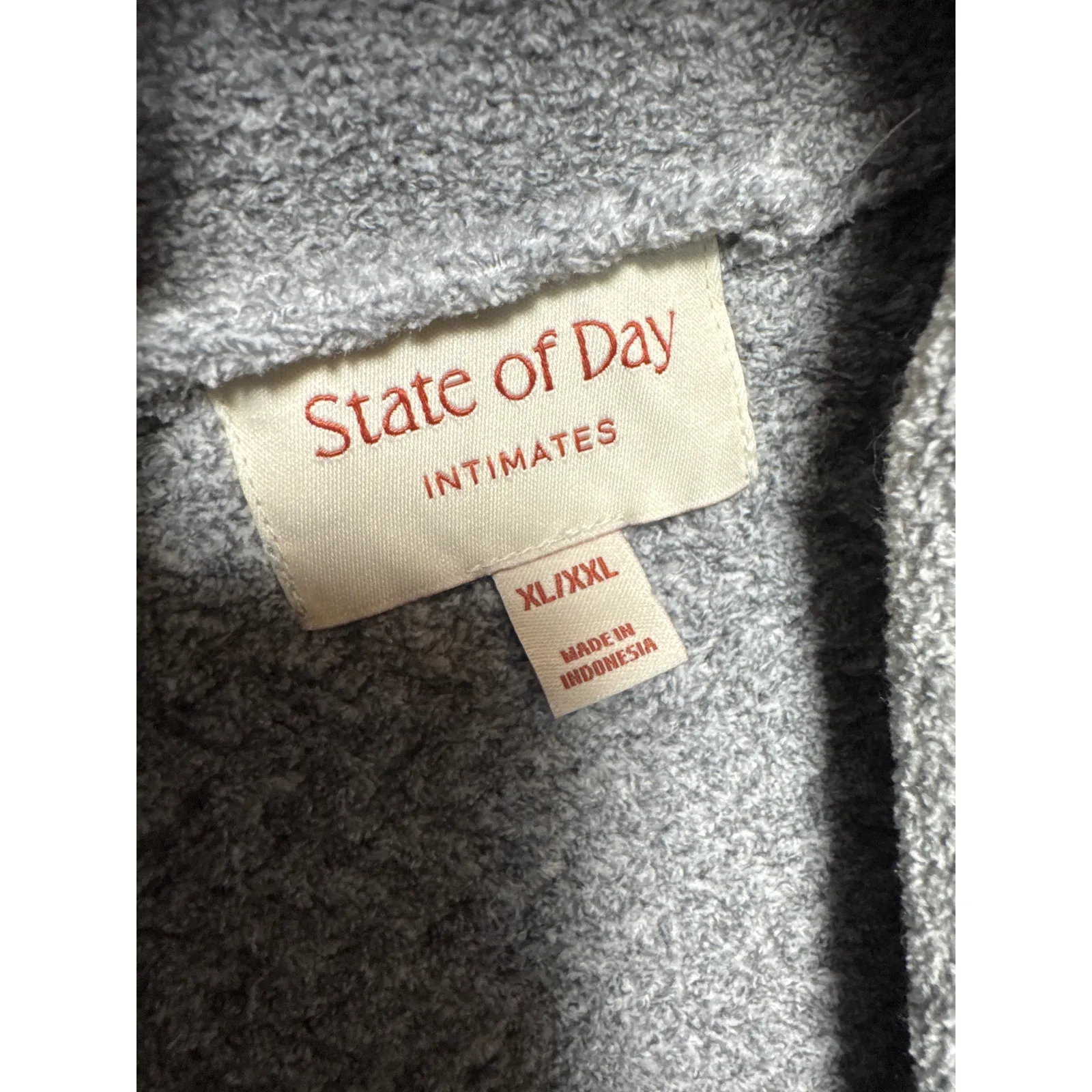 Brand New State of Day Women's Size XL/XXL Chiseled Stone Gray Robe Belted - Image 4