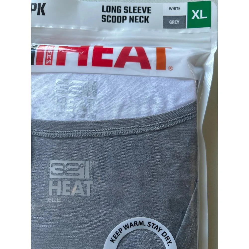 32 Heat Women’s 2 pack  White and Gray Long Sleeve Scoop Neck XL - Image 4