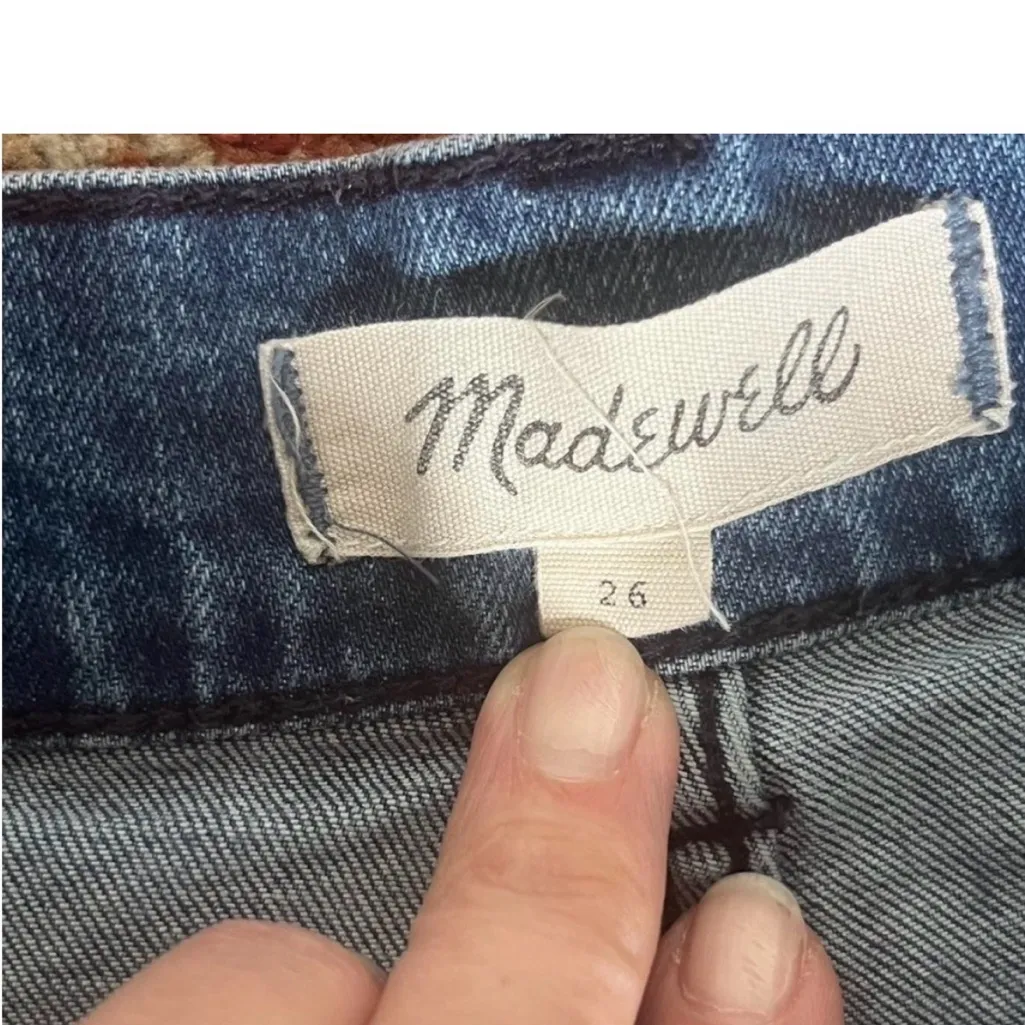 Madewell Denim Blue Jean Shorts 26 Emmett patch pocket - Image 4