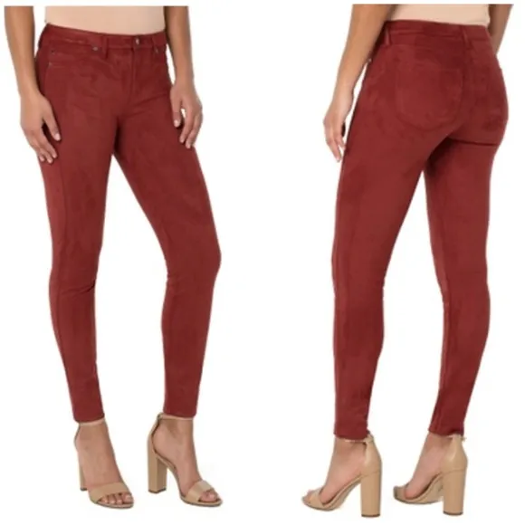 Stitch Fix Liverpool Madonna Skinny Suede Legging Burgundy Deep Henna Size 10/30 Red - Image 2