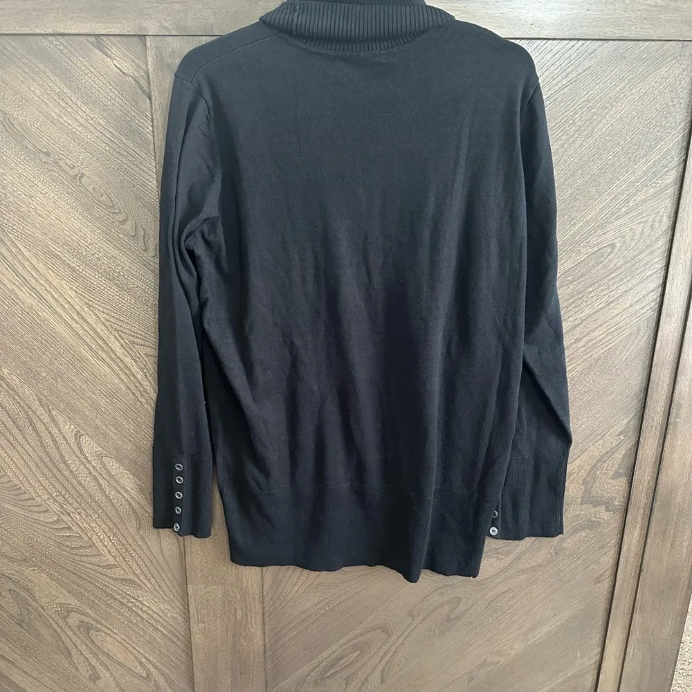 Diane Gilman Black Turtleneck Sweater Size 1X - Image 2