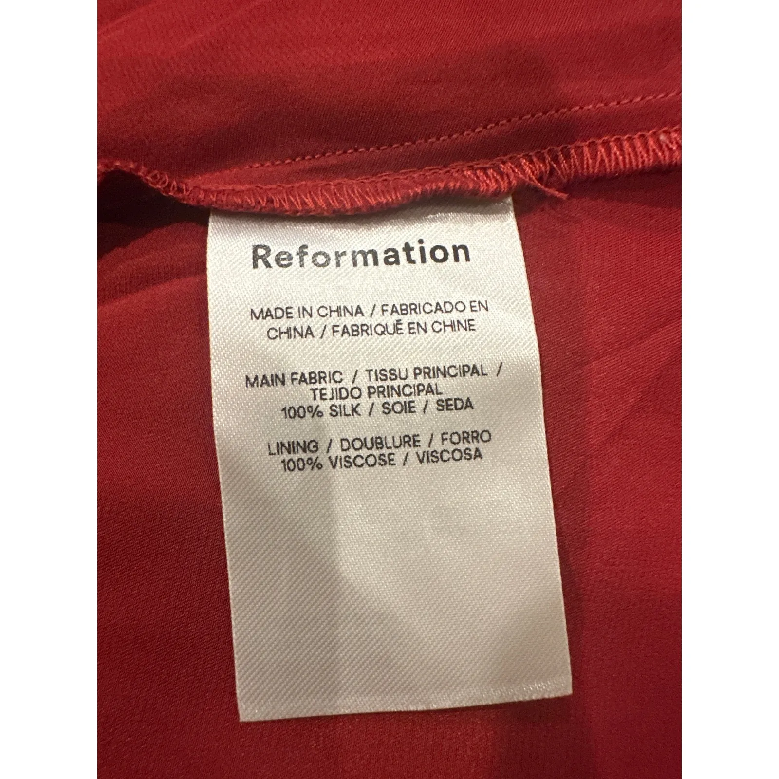 Reformation Elina Silk Mini Slip Dress Sangre Size US 10 Party Night Out - Image 6