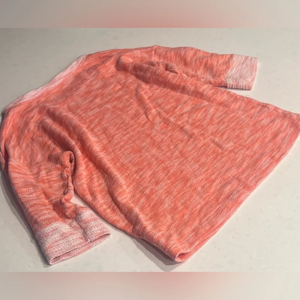 Columbia Women's Sweatshirt‎ Orange White Short Sleeve Knit Pullover medium - Image 4