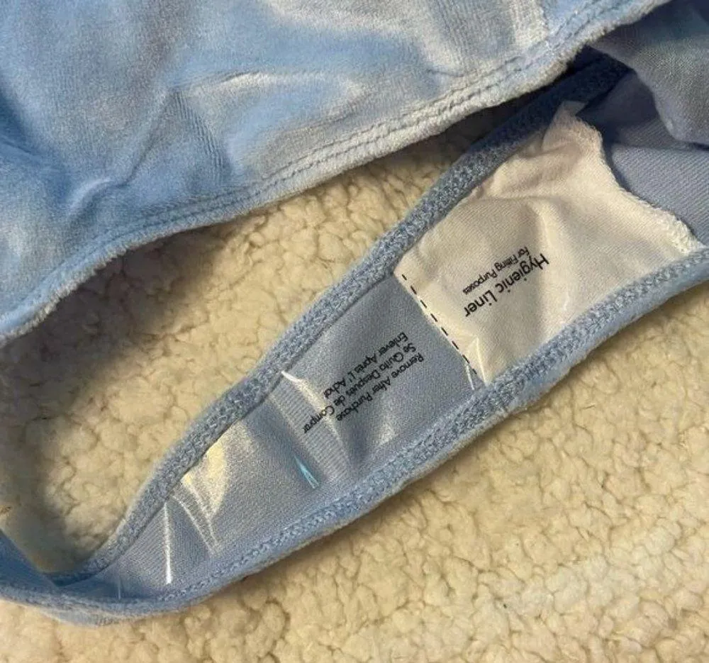 NEW American Apparel Light Blue Velvet Bodysuit - Image 12