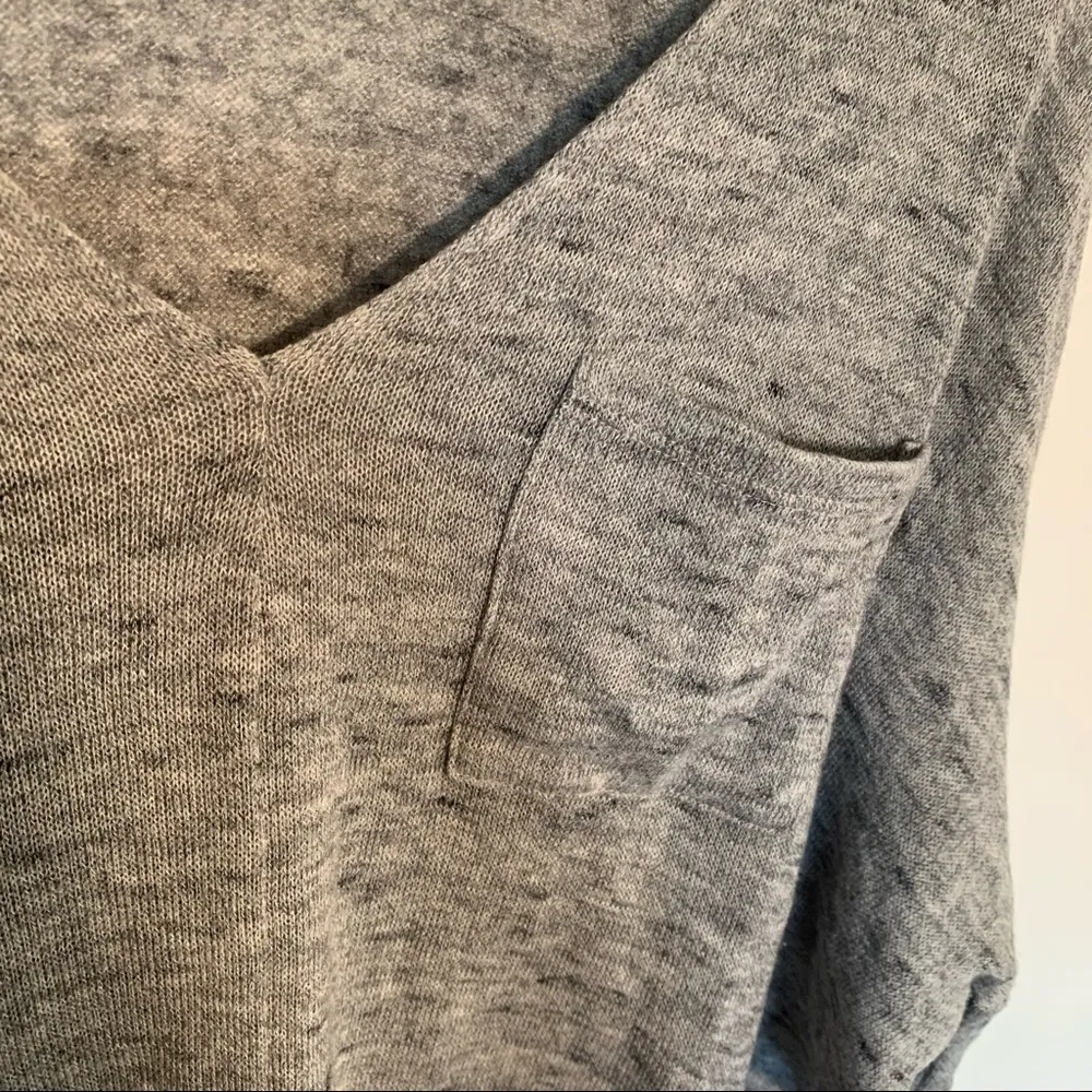 BDG V-Neck Drop Shoulder Sweater Light Gray - Image 7