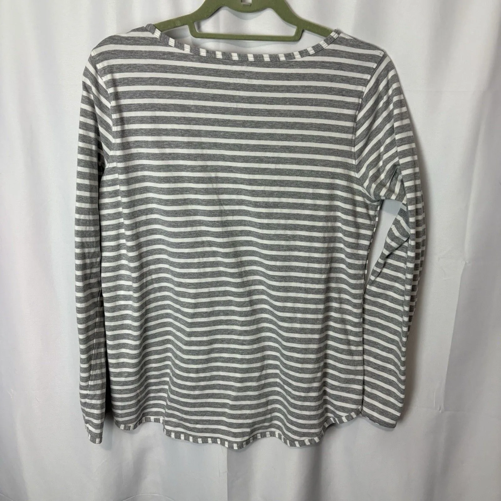 Coolibar Shirt Gray Stripe Heyday Side Split UPF 50+ Womens Medium Long Sleeve White - Image 6
